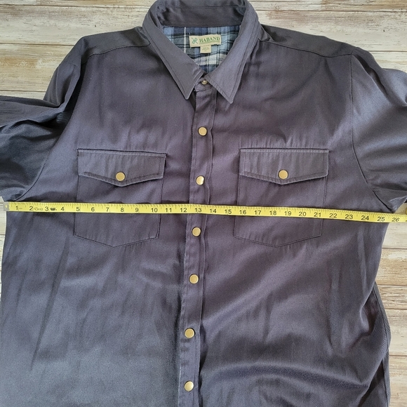 Haband Mens Navy Blue Flannel Lined Shacket Work Shirt XL - Picture 5 of 11